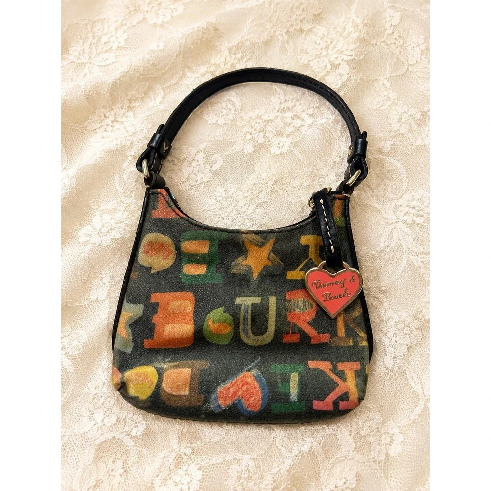 Dooney & Bourke Vintage Rainbow Monogram Mini Bag Y2K 2000s Indie Retro